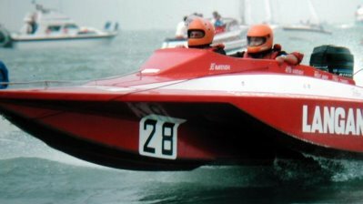 Langan's Brasserie 1984 - with Mercury power